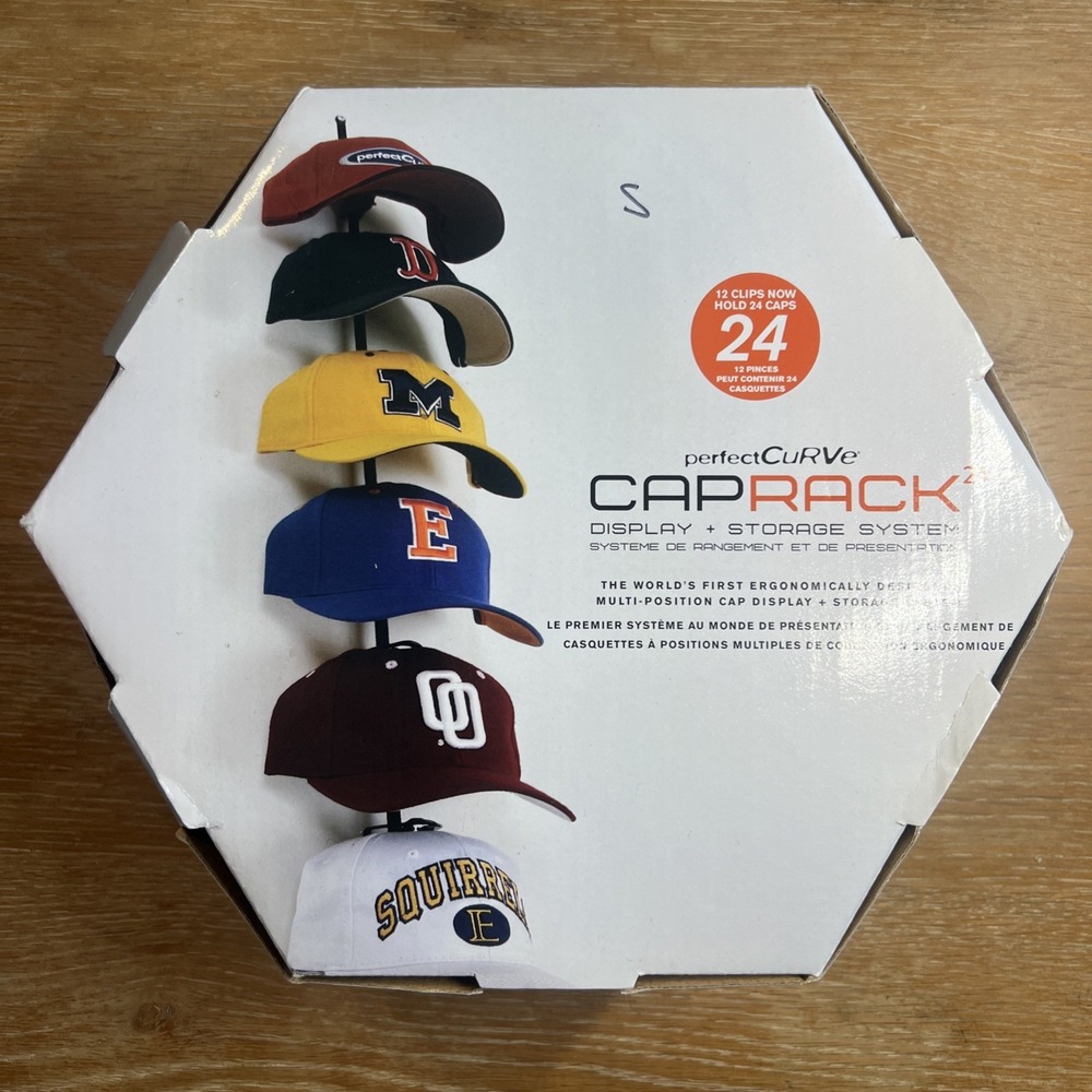 Perfect Curve‎ Cap Rack 24 Cap Hat Capacity NEW IN BOX Display Storage System
